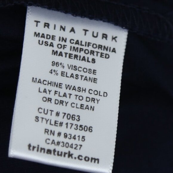 Trina Turk Women's Navy Blue Aja Drawstring Pants Size Small - Picture 8 of 9